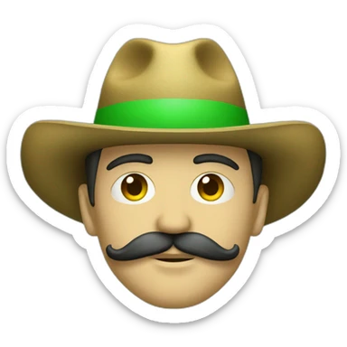 Persona con sombrero verde y bigote sticker