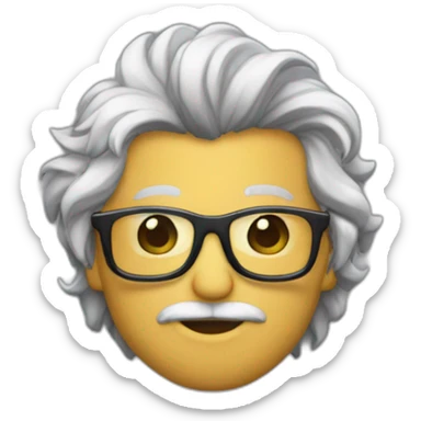 Hombre con gafas poco pelo dando beso sticker