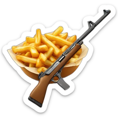 Poutine avec un fusil à pompe sticker