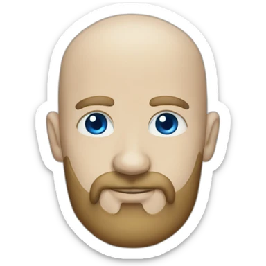 bald man long beard salt and pepper blue eyes sticker