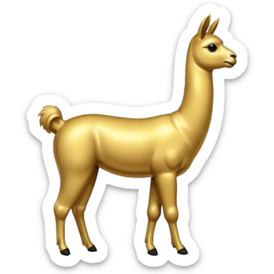 A small golden llama silhouette sticker
