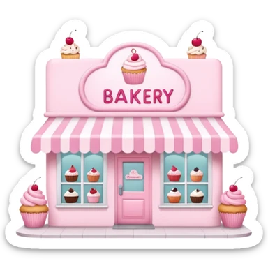 pink bakery store sticker
