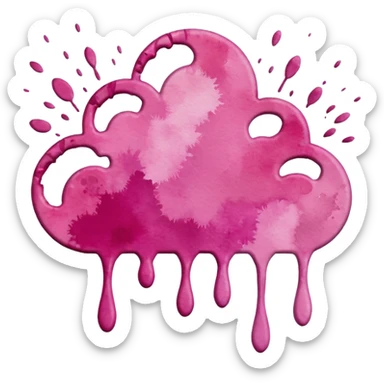 Realistic, watercolor, month February title splatter ìn pinks  sticker