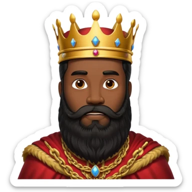 big black bearded king with long hairs sticker