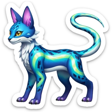 Neon Vibrant Pulsating Trail-glowing Chromatic Trico-Serval-Absol-Silvally-Dragon-Snake-fusion-hybrid sticker
