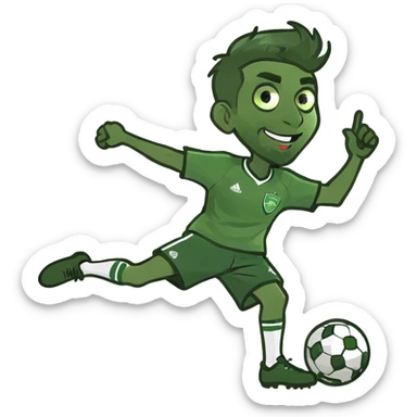 Soccer player scoring goal sticker