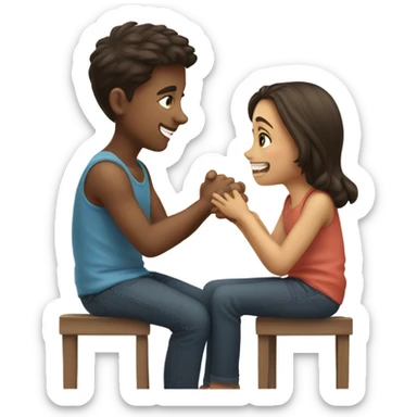 friendship between girl and boy sticker