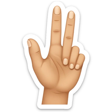 A hand with three fingers up index finger and middle finger and thumb  sticker