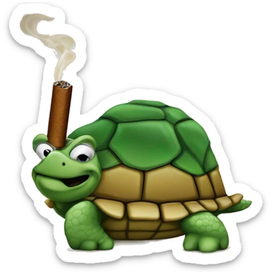 Turtle with a cigarrete sticker