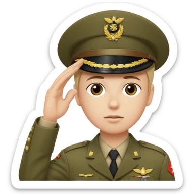 Soldat in uniform der salotiert und den Buchstaben S.A.S auf der Mütze und Uniform sticker
