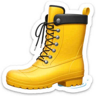 yellow waterproof boots sticker