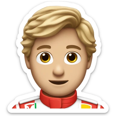 Formula 1 Scuderia Ferrari racer with blue ayes and brown hair sticker