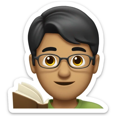 Guy with black hair olive skin reading a mortgage Brooker book  sticker