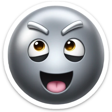 Metal cute Kirby bubble Gray ball driving on car wheels with mad eyebrows  sticker