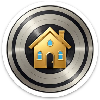 platinum vinyl with a golden house logo in the middle sticker