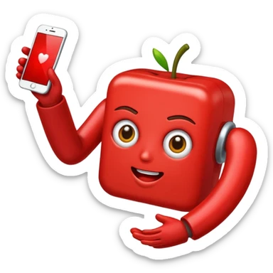 Android comendo maçã sticker