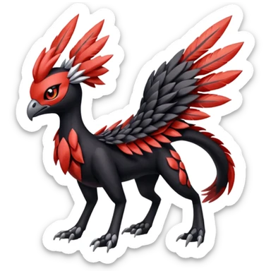 Meloetta-Nargacuga-Yveltal-Pokémon-Fakémon-hybrid-fusion-creature sticker