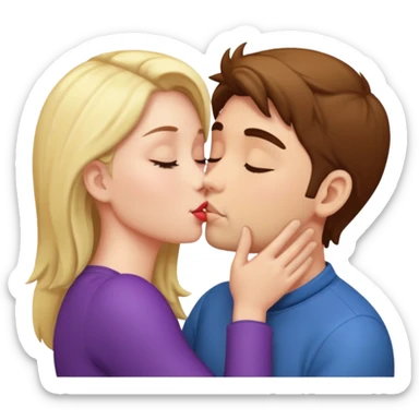 Video of two adults kissing passionately  sticker