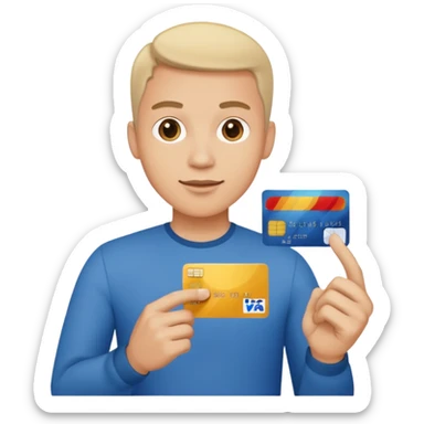 u forgot the credit card make his left hand hold the card but the rest is good sticker