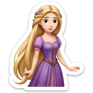Rapunzel with long flowing hair sticker
