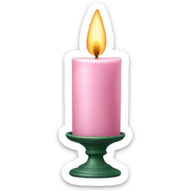 Light pink Christmas candle sticker