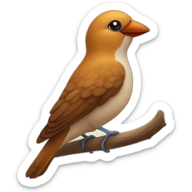 un pájaro marrón cute saludando sticker