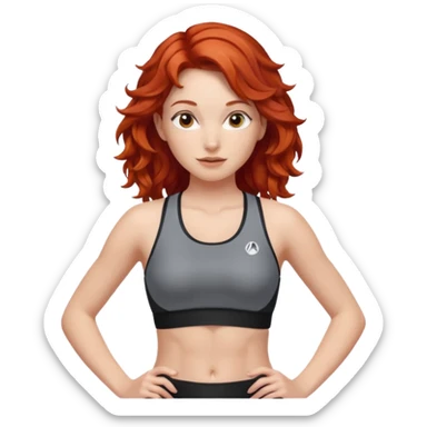 Athletic girl with red wavy hair and smaller boobs sticker