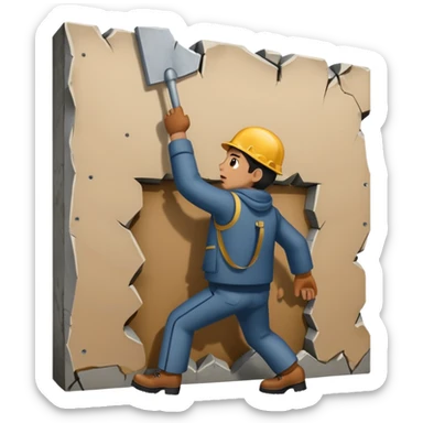 Una bandiera con una persona che abbatte il Murè che c’era a Berlino US e URSS sticker