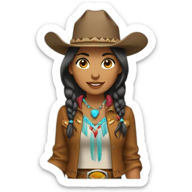 native american cowgirl sticker