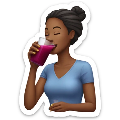  woman drinking beet juice sticker