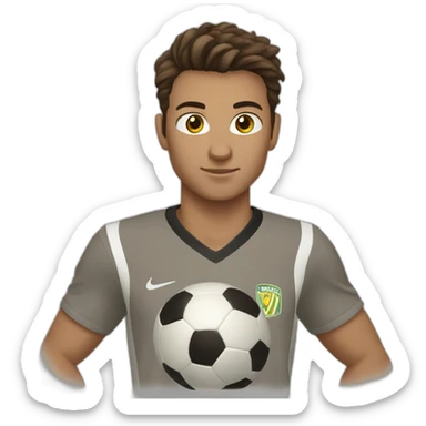 Soccer player brown hair brown eyes sticker