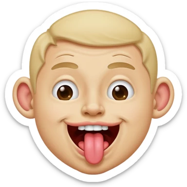 Sticking out tongue while scrunching nose in a happily joking way sticker