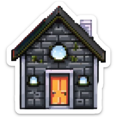 tiny simple modern house icon, contemporary color scheme, sleek design, minimal details, small size sticker