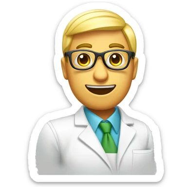 farmaceutica rubia con lentes bailando sticker