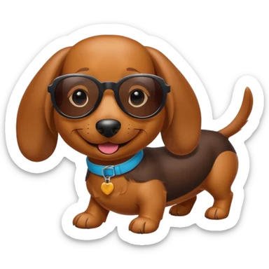 Wiener dog wearing sunglasses sticker