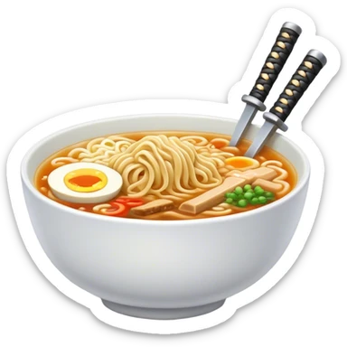 Ramen with a sword sticker