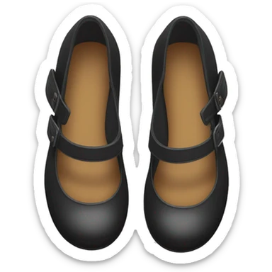  Pair of Black Mary Jane’s flat schoolgirl shoes sticker