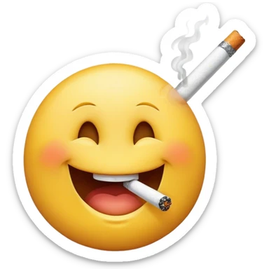 smiley smoking ciggarete sticker