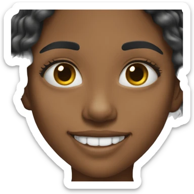 Young black girl with braces and dalila dimples  sticker