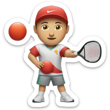 un chinois gros avec un nike tech qui joue au ping pong sticker