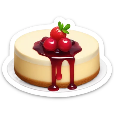 Cheesecake with jelly ob top sticker