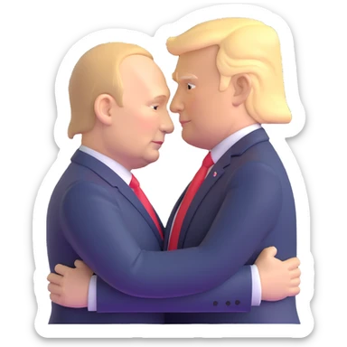 Putin and Trump embracing sticker