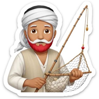 old emirates guys wearin gUAE cloths with white beared .. he works in the sea sticker