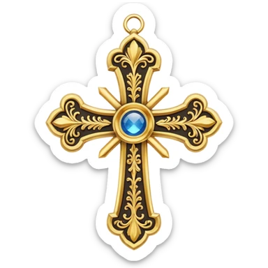 Eastern Orthodox cross. Transparent bakgrundl. AZ sticker