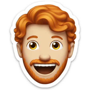Irish redhead man, maniacally laughing sticker