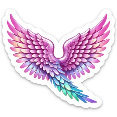 Pink sparkly angel wing sticker