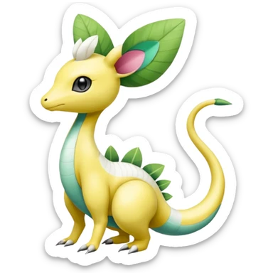 Tropical Exotic Leavanny-Gallade-Ampharos-Inteleon-Nidoqueen-Fakémon-Pokémon-hybrid-fusion-creature, full body sticker