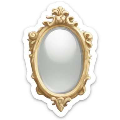 white mirror roccoco  sticker