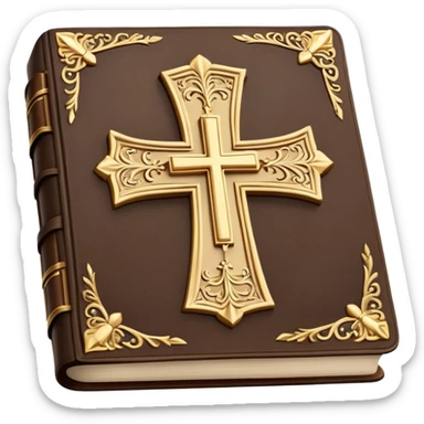 closed bible with a cross on the cover sticker