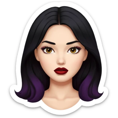 “Emoji girl, femme fatale, black hair. megan fox vibes sticker